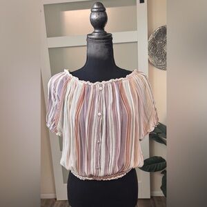 ✨ Soft Girl Chic Striped Smocked Blouse ✨